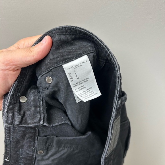 American Eagle Black High Rise A Line Mini Jean Skirt - Picture 4 of 4